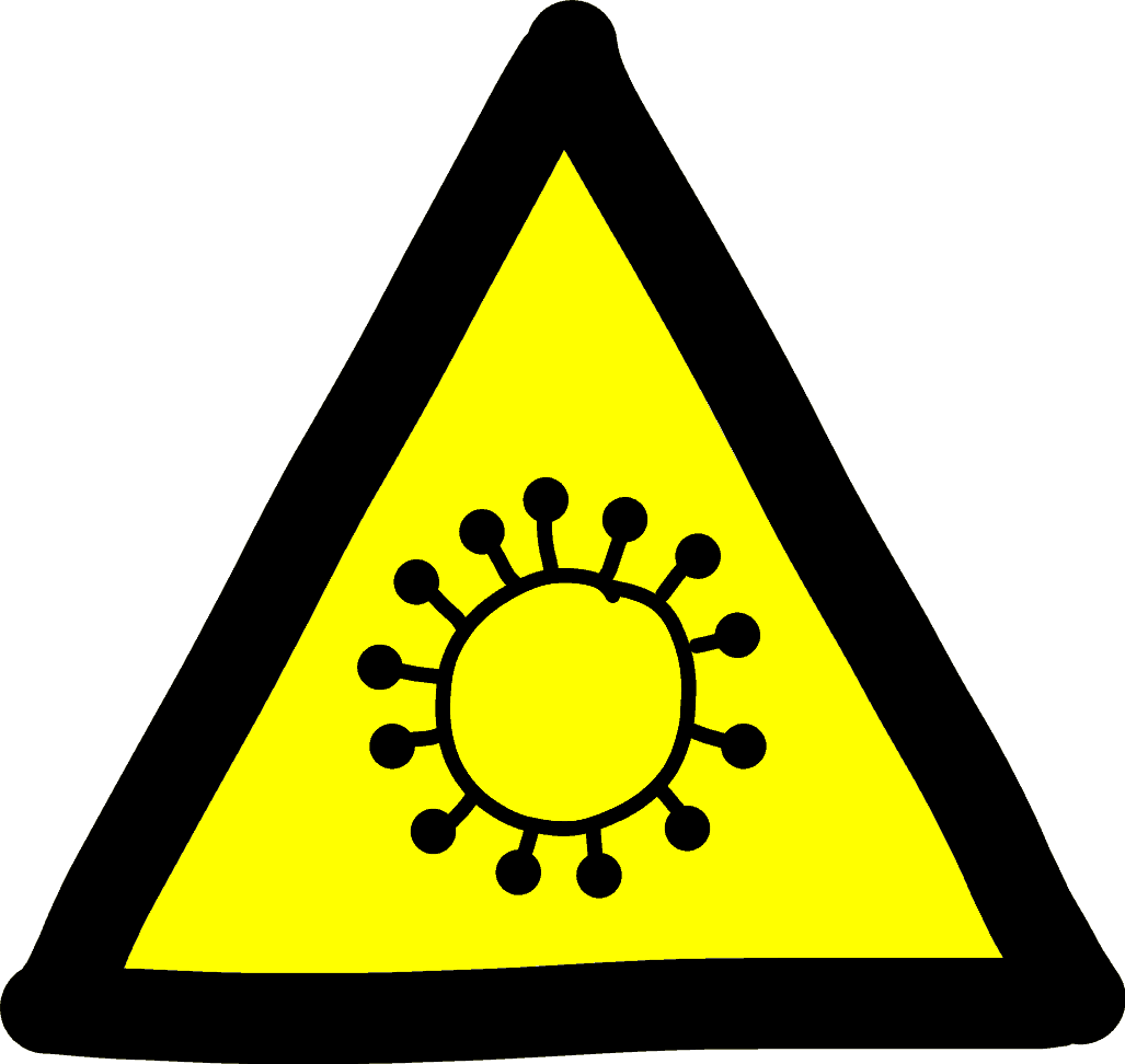Warnung - Virus (schwarz-gelb)